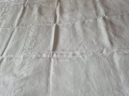 Edle Damast Tischdecke, weiss, Irisch Leinen