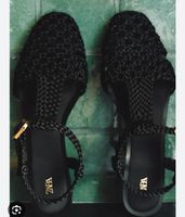 Zara Sandalen Damen Schwarz Geknotet Guter Zustand