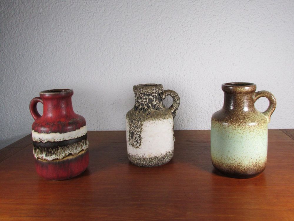 Drei Vintage Scheurich Fat Lava Vasen 70er Jahre Nr. 414-16 | Kaufen ...