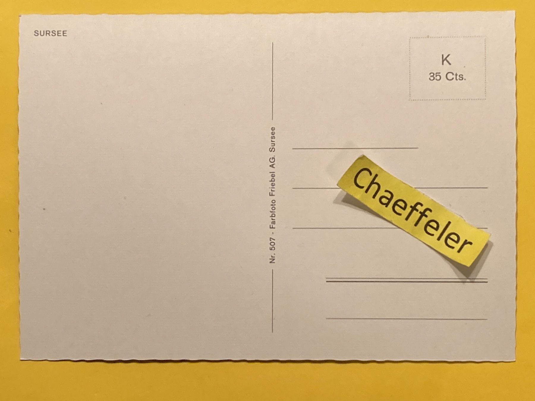 Cartoline postali: Sursee – Usato da Zürich venduto da Chaeffeler 1