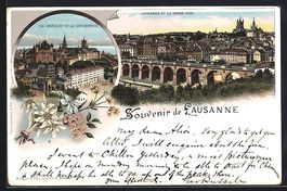 Litho Lausanne, Le Château et la Cath