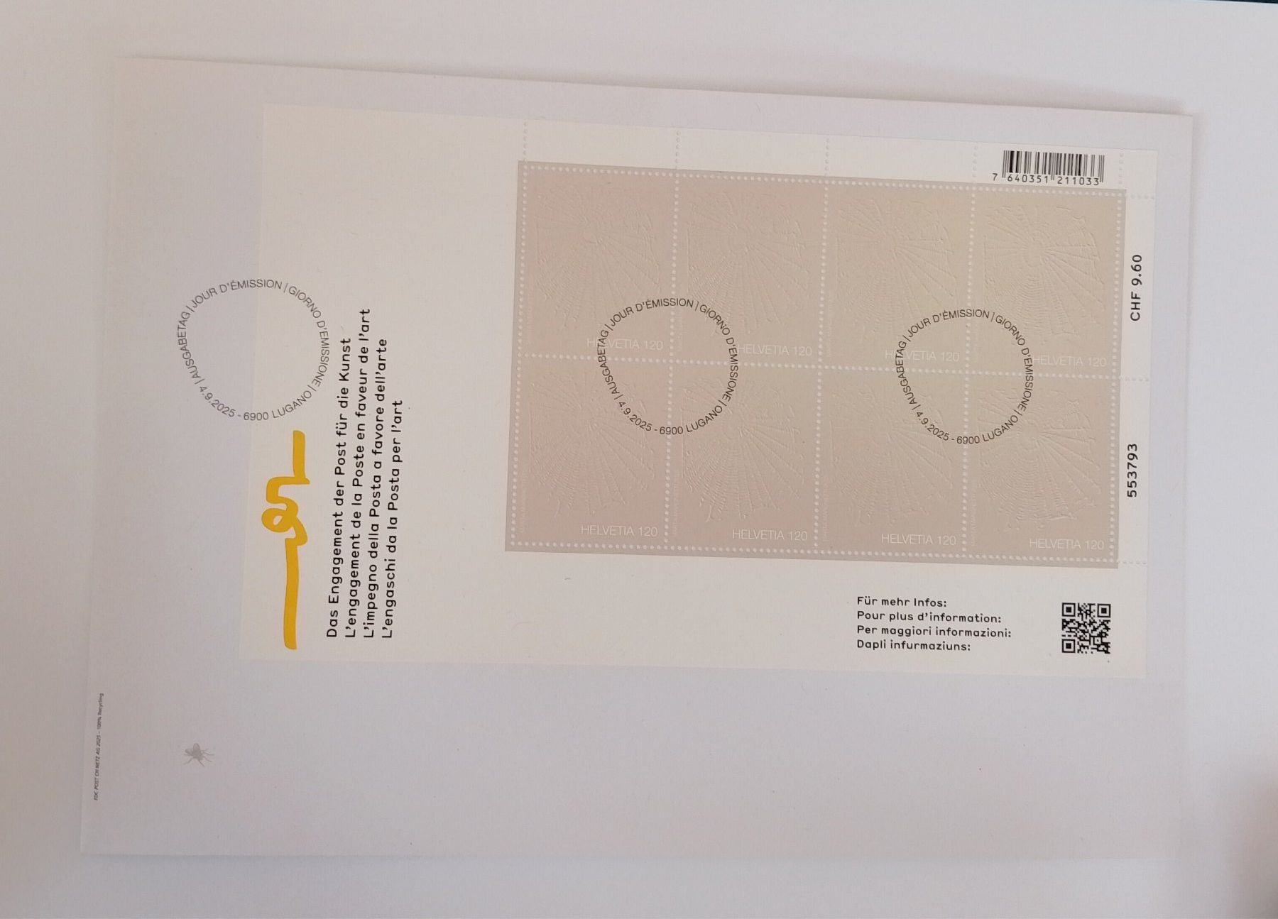 Tutti i francobolli: fdc kleinbogen "le invisibili" (kunstengagement der post) – Nuovo (secondo la descrizione) da Zürich venduto da var_gmw9