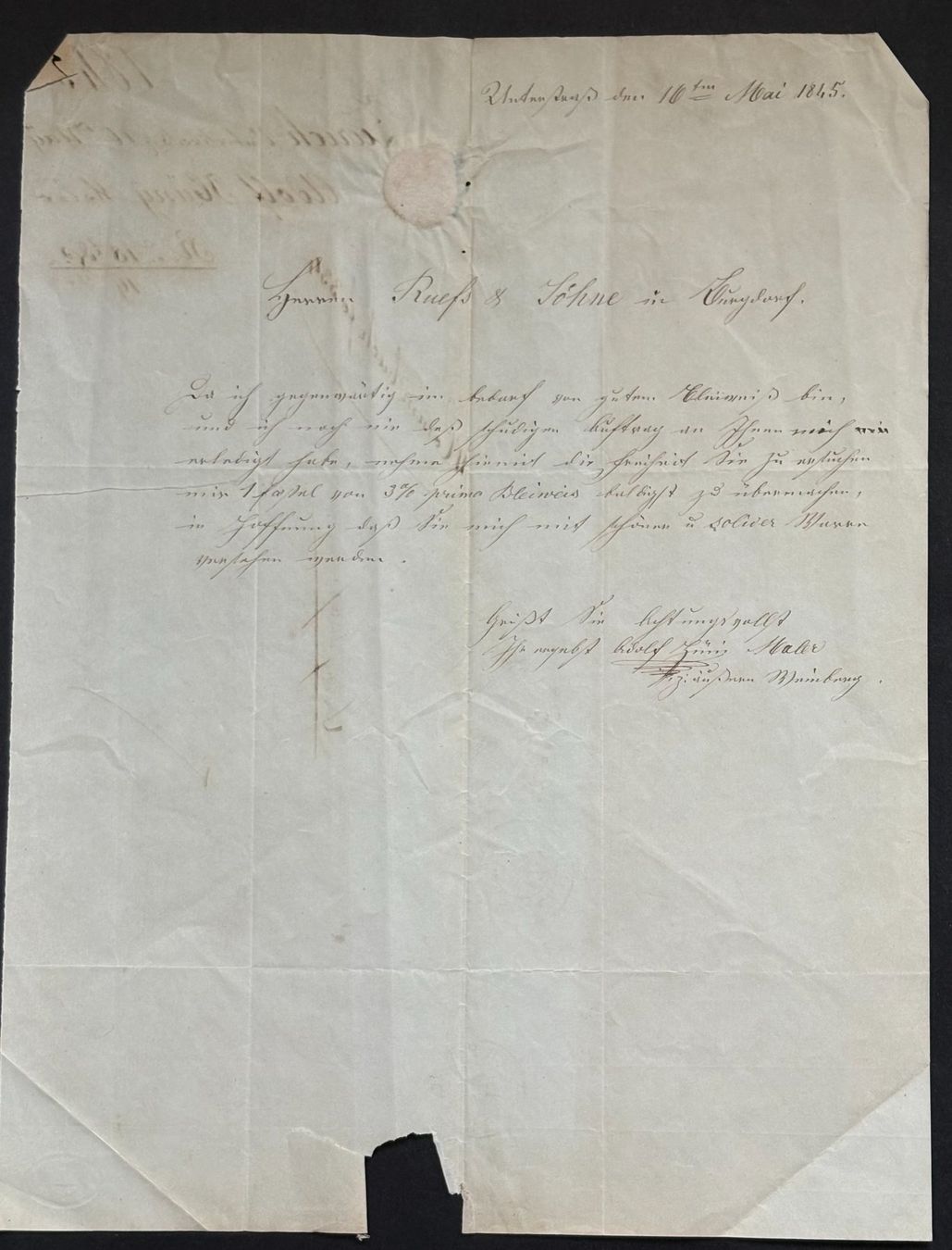 Documenti: HISTORISCHES HANDSCHRIFTLICHES DOKUMENT VON 1845 – Usato da Ostermundigen venduto da wini63 1
