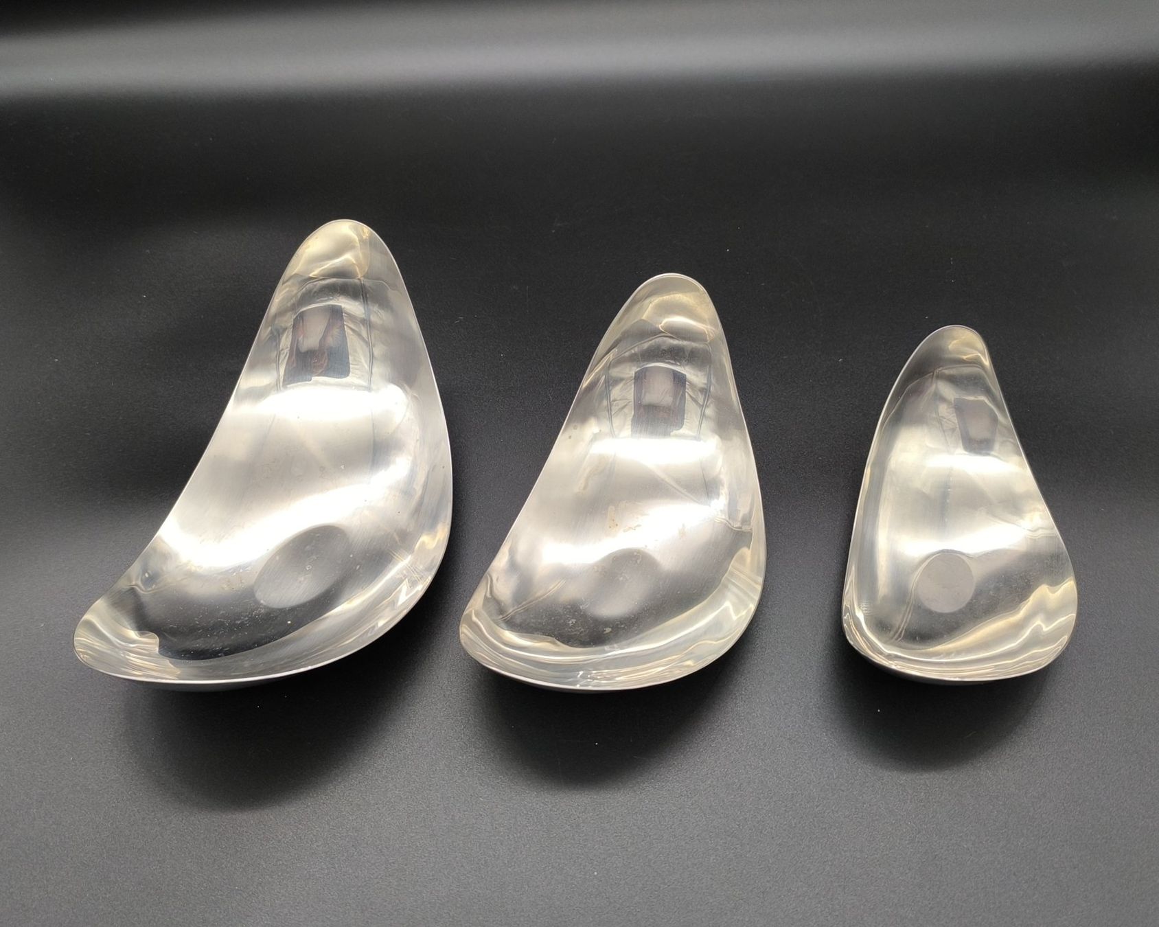 Jensen Ciotole: Georg Jensen Denmark "Leaf" Servierschalen 3er Set Vintage – Usato da Kreuzlingen venduto da topenergie 5