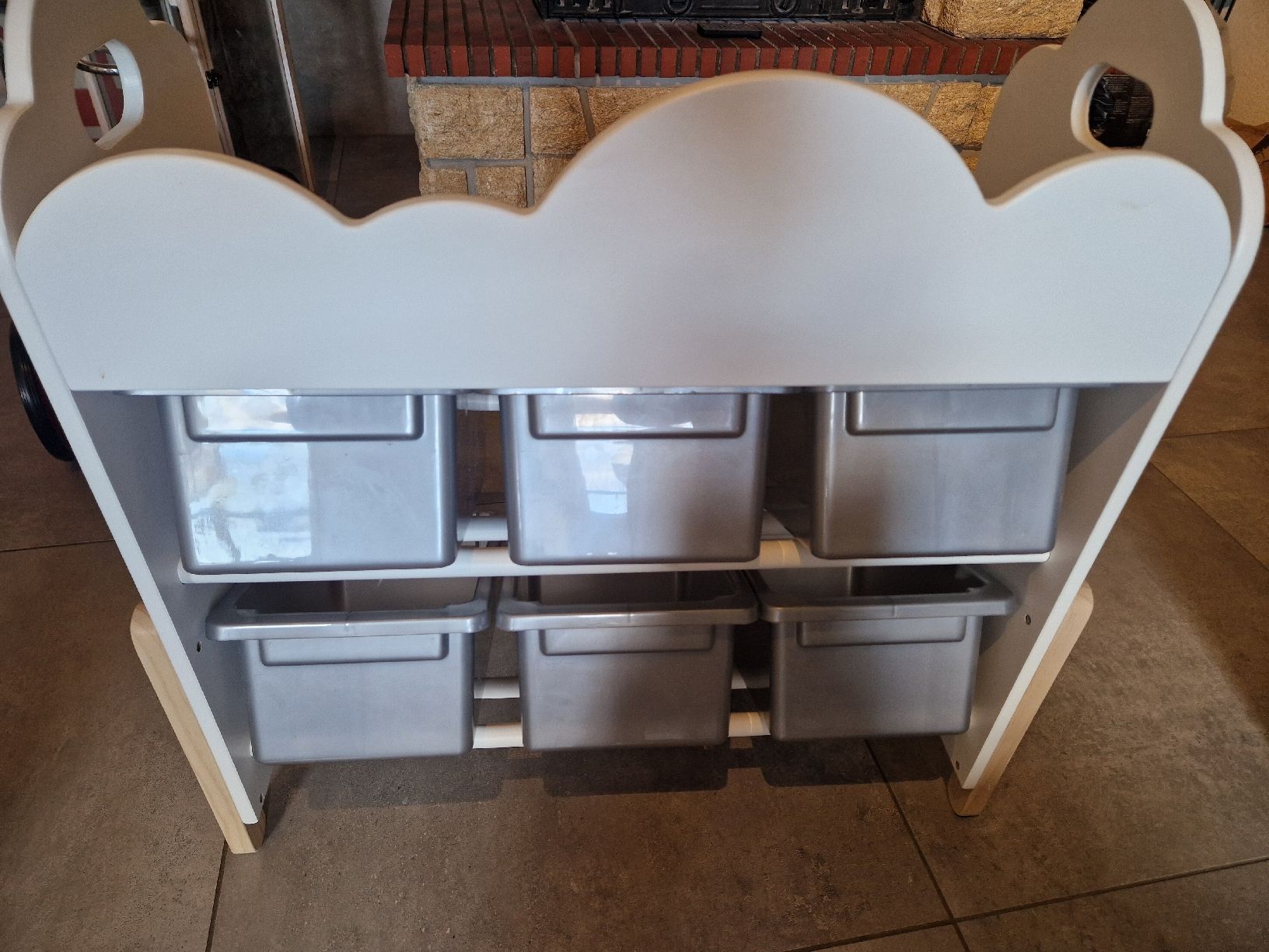Allestimento di negozi e stand fieristici: Meuble de rangement enfant blanc avec bacs – Usato da Reverolle venduto da ama_5brg 1