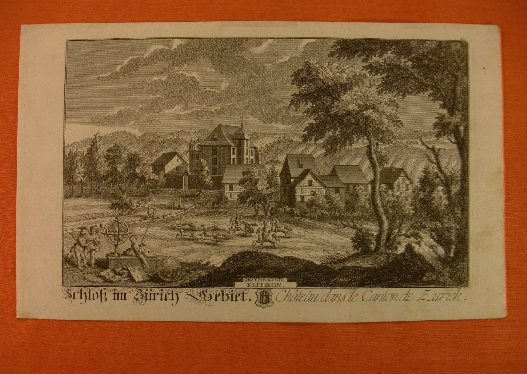 Stiche: ISLIKON, SCHLOSS KEFIKON, KUPFERSTICH – Gebraucht aus Grüningen von Kartensammler