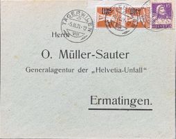 Schweiz Brief Helvetia-Unfall Generalagentur Müller-Sauter