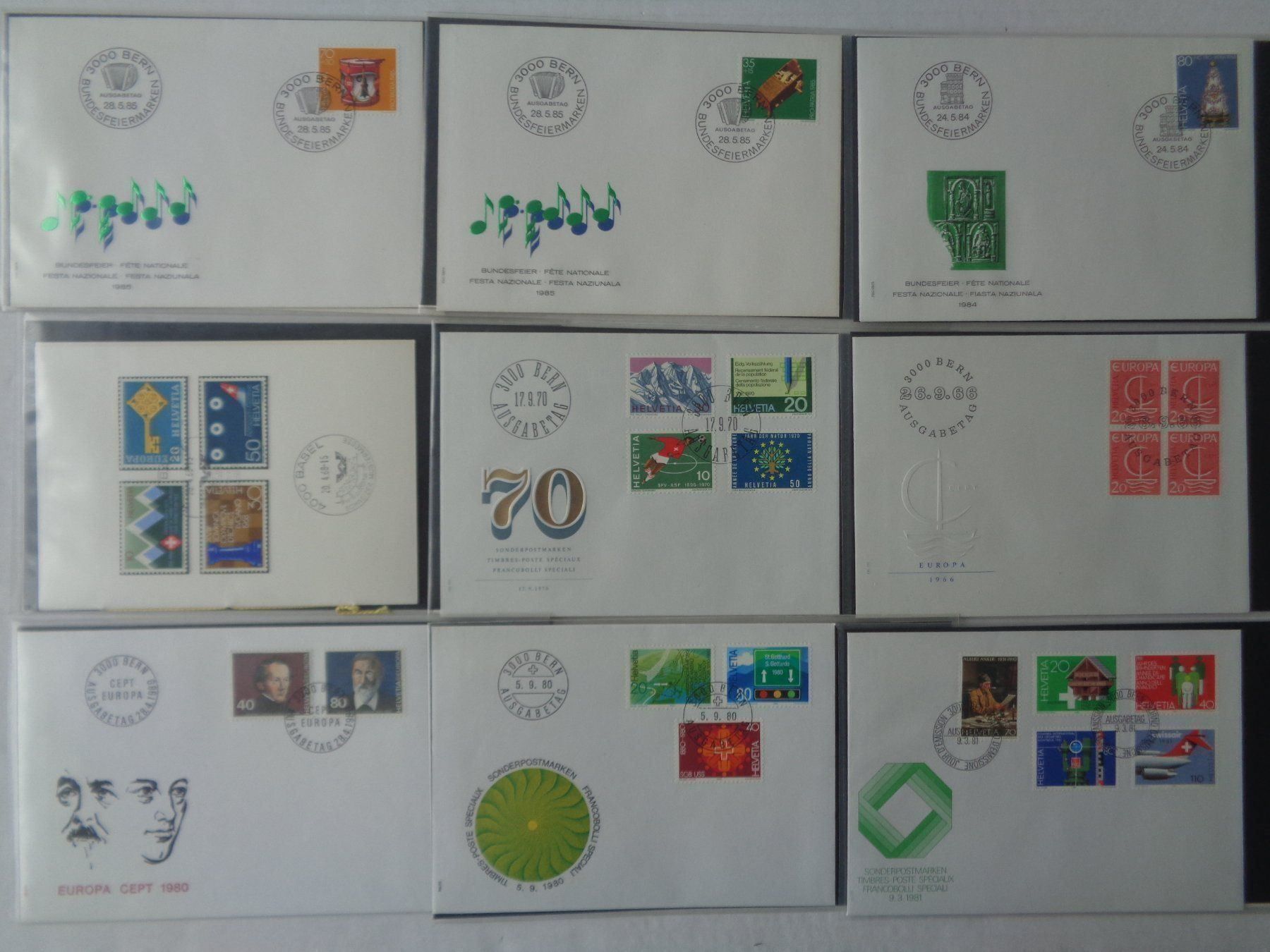 Alle Briefmarken: 72 Ersttagsbriefe mit Album – Gebraucht aus Chur von omonia 6