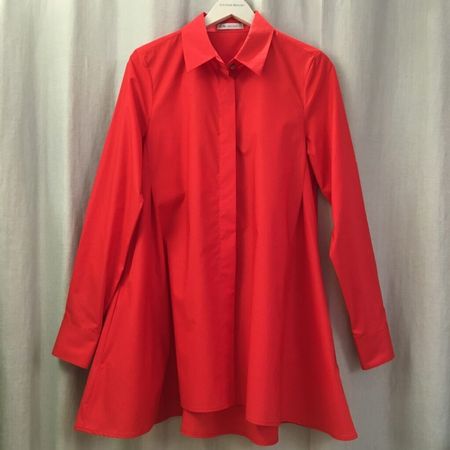 B.M. Company LA weite Tunika Bluse BW uni rot, CH Gr 46