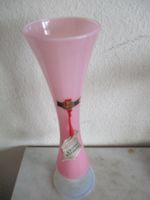 Vintage OPALINE Vase Kristall Handgemach Italy mit Label