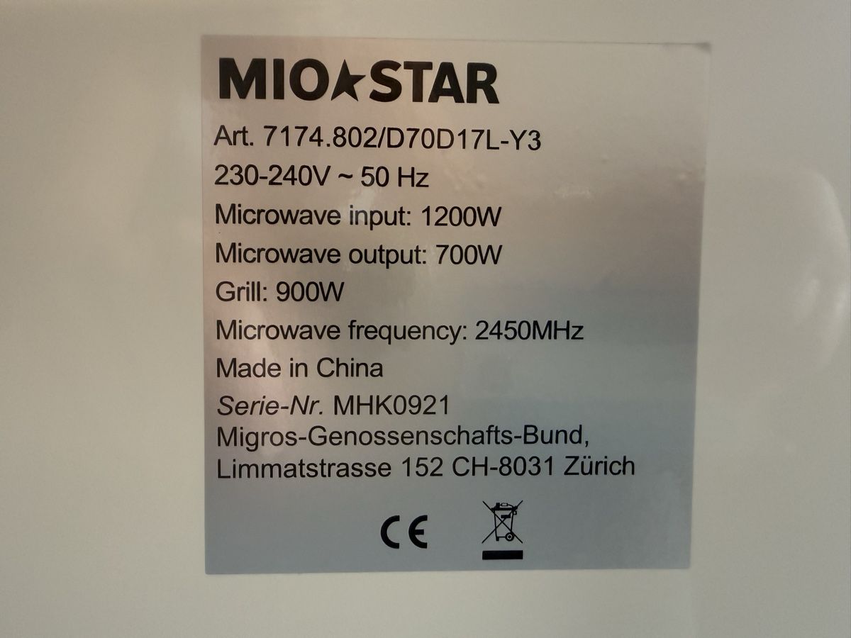 Mio Star Appareils de cuisine: MIKROWELLE Mio-Star Wave 100 mit Grill – D'occasion à Biel/Bienne par Schnuffi27 1