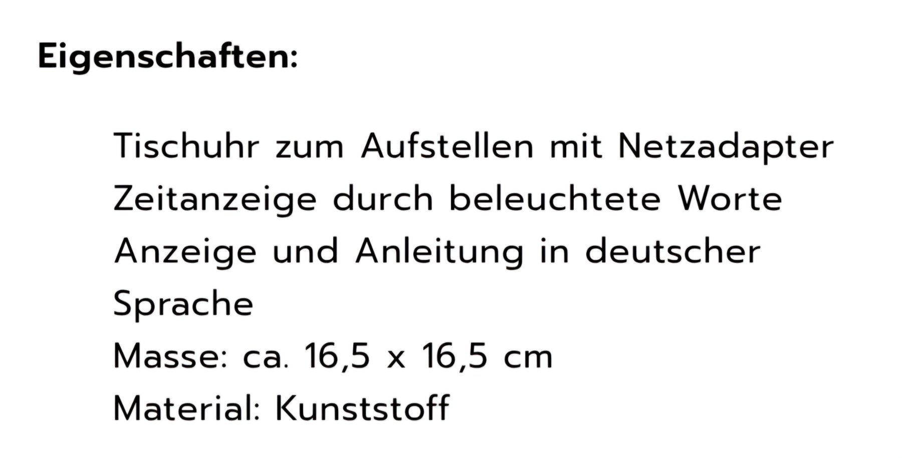 Orologi: Tischuhr Anzeige mit Text – Usato da Sursee venduto da mags62 1