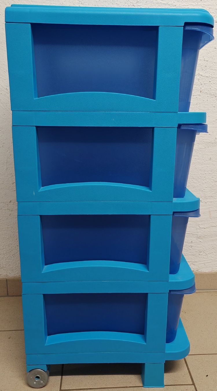 Cassettiere: Blaue Rollkommode Schubladenbox 4 Fächer Aufbewahrung – Usato da Rheinsulz venduto da Dred 1