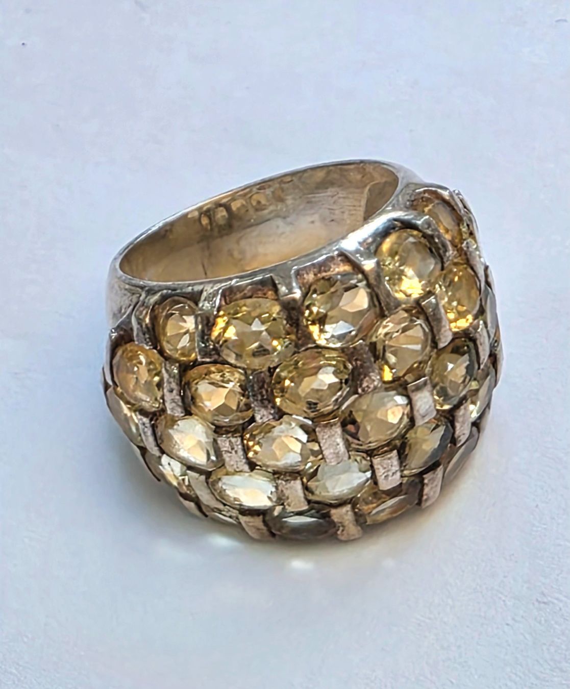 Bagues: Ring Silber mit Citrin Steinen Grösse 58 – Neuf (Voir description) à Zürich par Bieter04 8