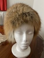 Echte Fuks Pelzmütze braun-GereinigtGr56cm rundum Kopf Top(V