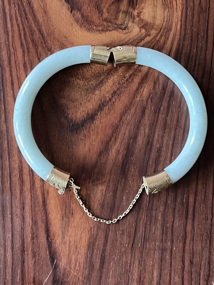 Bracciali & Braccialetti: Jade Armreif mit 14K Gold Verschluss – Usato da Zürich venduto da juergarno 2