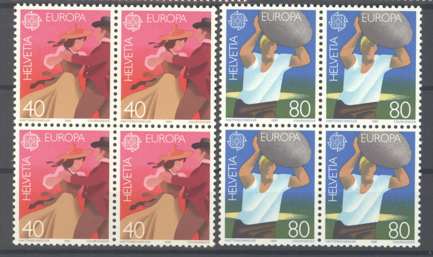 Tutti i francobolli: 1981, Europa, Viererblöcke ** – Nuovo (secondo la descrizione) da Willisau venduto da Vollstempel