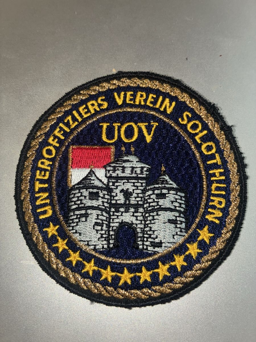Schweizer Armee Toppe: Patch Unteroffiziersverein Solothurn UOV neu – Usato da Oberiberg venduto da reimet