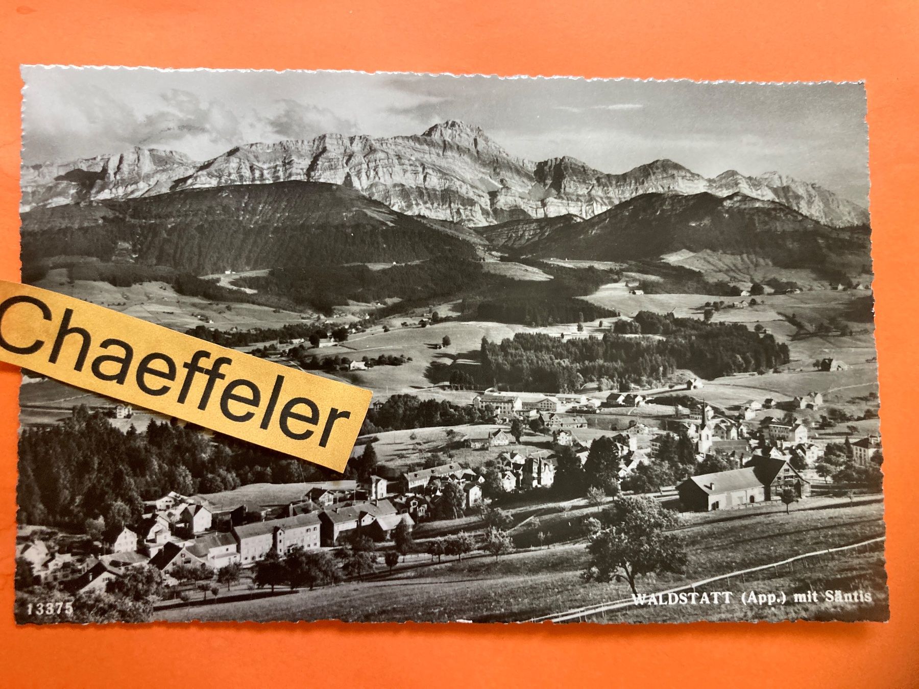 Cartoline postali: 1955 Waldstatt (App.) mit Säntis – Usato da Zürich venduto da Chaeffeler