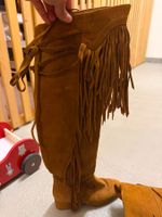 Stiefel Damen Lederimitat Fransen Braun Grösse 37 gebraucht