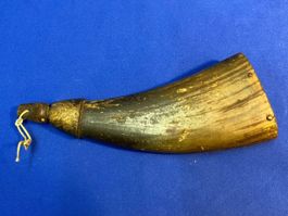 Vintage Horn Schrotthorn mit Initialen aus Horn Antik