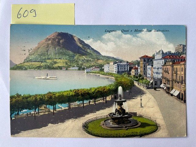 Cartoline postali: Ansichtskarte Lugano Quai  e Monte San Salvatore, 1917 – Usato da Niederwil AG venduto da dahu75