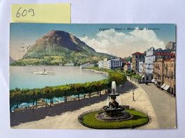 Ansichtskarte Lugano Quai  e Monte San Salvatore, 1917