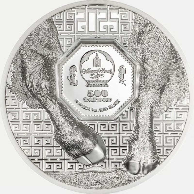 Alle Münzen: Mongolischer Bison Wilde Mongolei 1 Oz Silbermünze – Neu und originalverpackt aus Zürich von TheSwissCoin 4