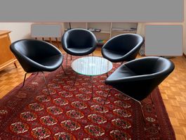 4 Einzelsessel & Beistelltisch "369" Walter Knoll Team