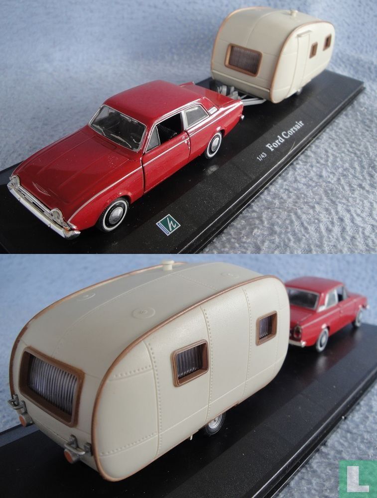 Ford Corsair Limousine 1963-1970 rot mit Wohnwagen beige (Neu und ...