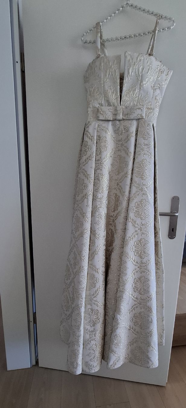 Vestiti: Abendkleid weiss-gold gemustert Grösse 34 – Usato da Othmarsingen venduto da lrr_x7ag 1