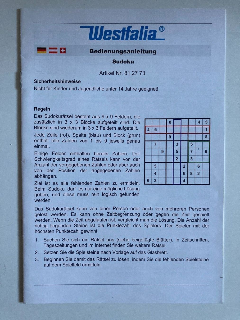 Giochi: Sudoku. Glasspiel – Usato da Zürich venduto da Chaeffeler 2