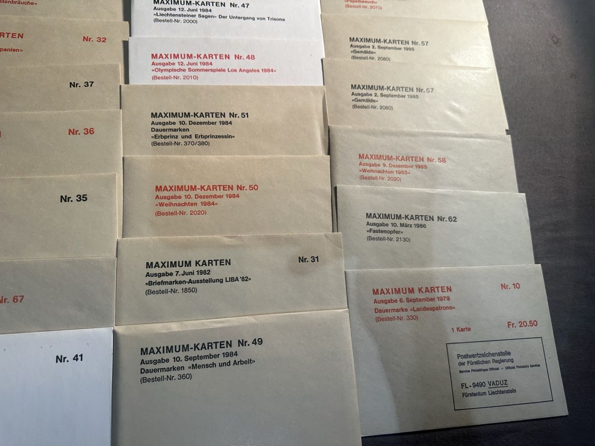 Alle Briefmarken: XXL Sammlung Maximum Karten Lichtenstein FL – Gebraucht aus Stettfurt von 2442 8