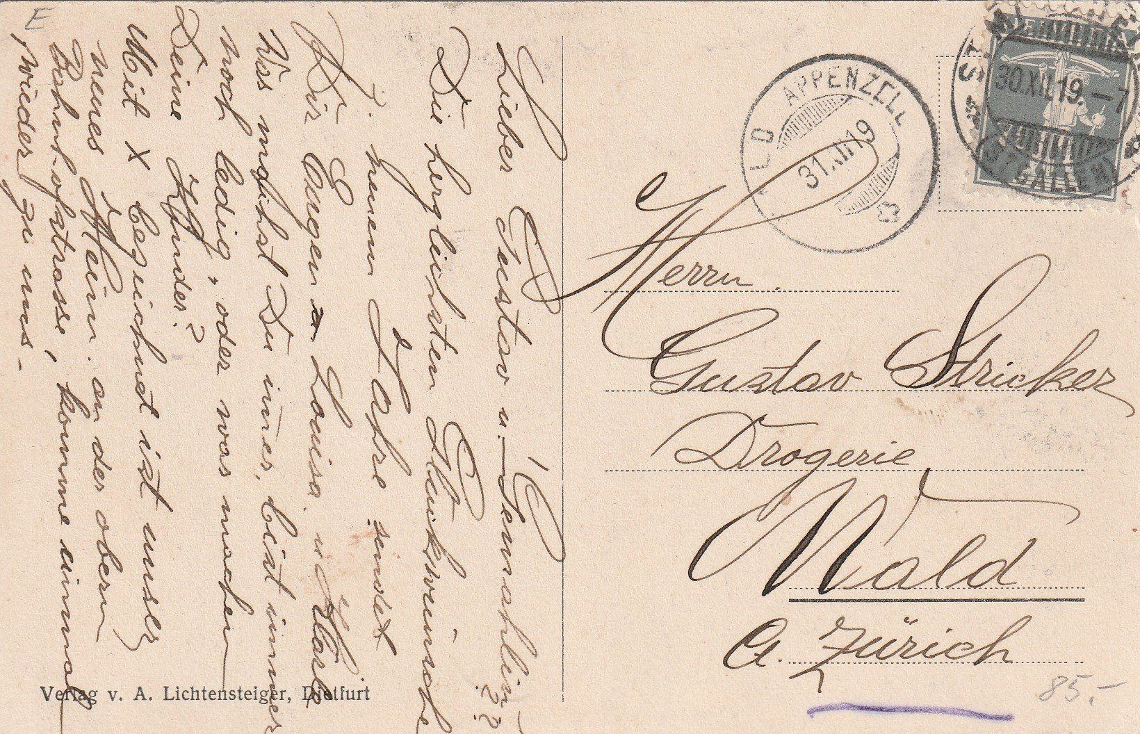 Cartes postales: St.Margrethen- 1919 – D'occasion à uttwil par Koehlerfred 1
