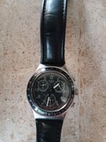 Original Swatch Irony Chronograph mit Metallgehäuse und Lede