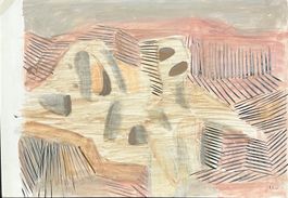 Karl Ballmer. Landschaft, Aquarell auf beigem Karton, 1935.