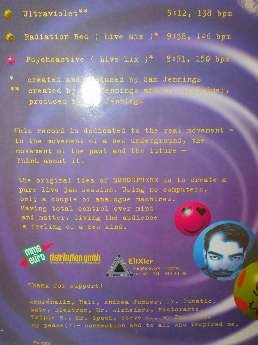Dischi in vinile: Lp - Monospehre - Psychoactive Live Mix -   1984 - Lp – Usato da Sursee venduto da 76 3