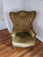 Sessel Louis XV Samt Gruen guter Zustand
