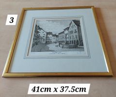 Originalgrafik Paul Wyss ;Hofplatz Wil , altes Rathaus 1505