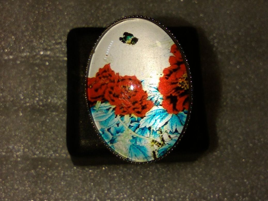 Ringe: ring edelsthal,,mit rot blumen,,,glanzig – Neu (gemäss Beschreibung) aus Basel von bijoutrie_4