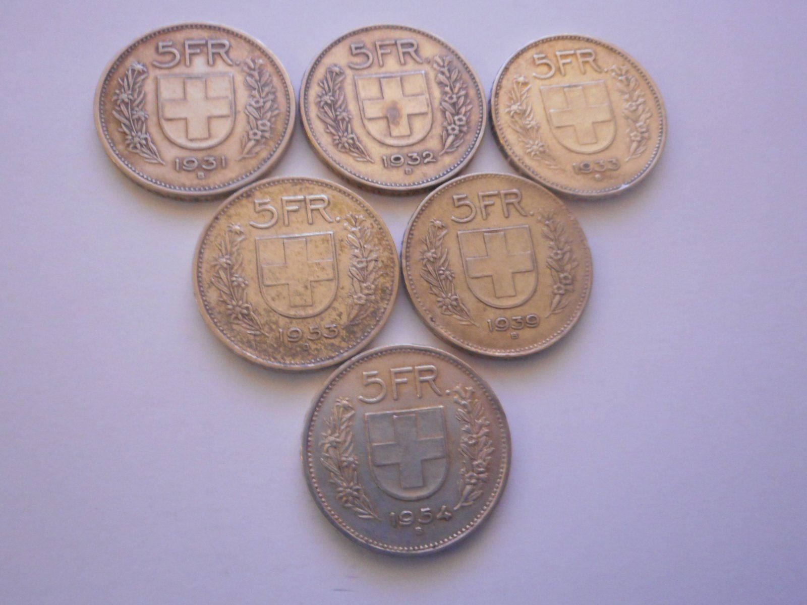 Toutes les monnaies: 6 x 5 Fr. silber – D'occasion à Kriegstetten par pizlad2010 1