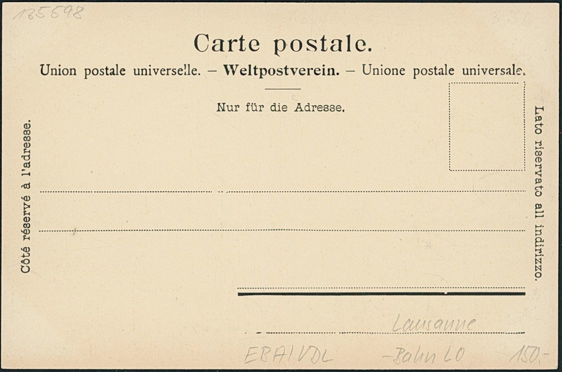 Cartoline postali: VDL Lausanne - Bahn LO – Nuovo (secondo la descrizione) da Schindellegi venduto da leecollect 1