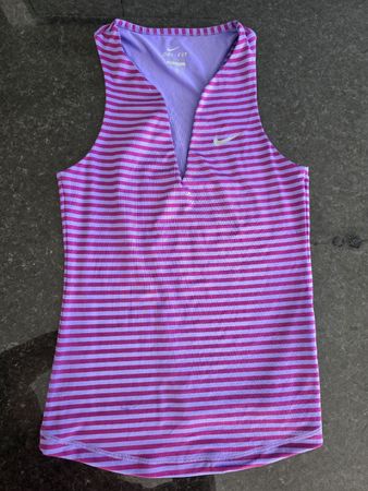 Débardeur Nike Dri-FIT rayé rose/lila, taille XS