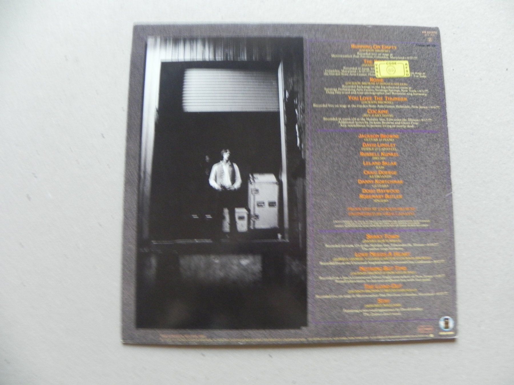 Schallplatten: LP USA Rock Sänger Jackson Browne 1977 Running on Empty – Gebraucht aus Siebnen von krimsie 1