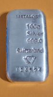 METALOR SILBERBARREN 100g 999.0 - TOP ZUSTAND! RARITÄT