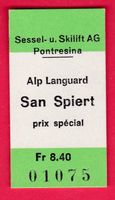 SESSELLIFT KARTON BILLETT, ALP LANQUARD - SAN SPIERT, EINFAC