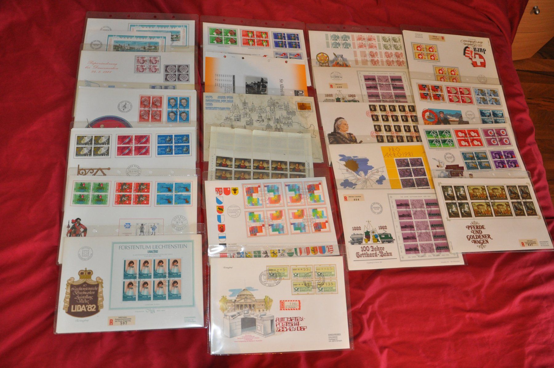 Alle Briefmarken: FDC's ab 1976-1996 Einzel plus 4-er Block FDC und etwas FL – Gebraucht aus Wolfhalden von Zinauktion 4