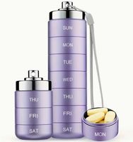 Metallischer Pillenorganizer, tragbarer 7-Tage-Vitamin