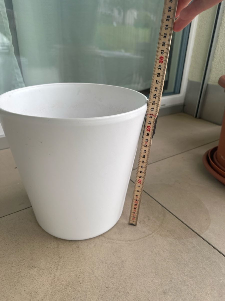 Pots de fleurs: Blumentopf weiss – D'occasion à Altbüron par janroe 1
