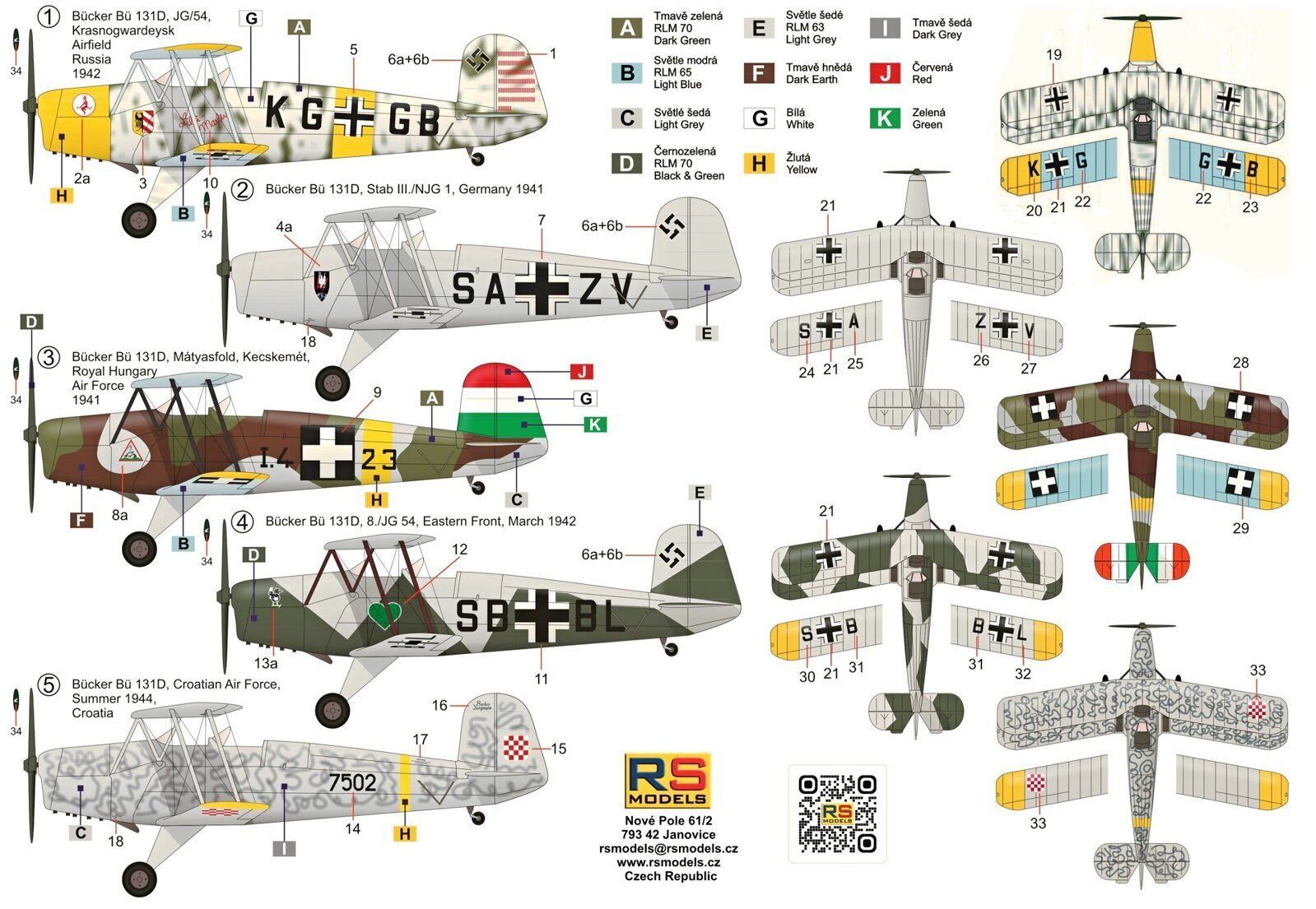 Kit di modellismo & Modellini statici: Bücker Bü 131 D Jungmann 1/48 – Nuovo e nell'imballaggio originale da Bözen venduto da jackieoh 2